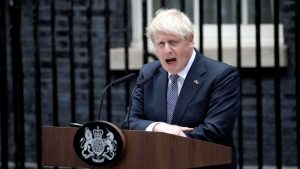 Boris Johnson durante su discurso al país 