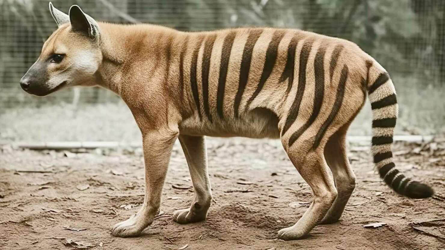 Tigre de Tasmania, especie extinta.