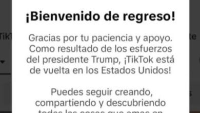 Mensaje de Bienvenida de TikTok a sus usuarios de Estados Unidos.