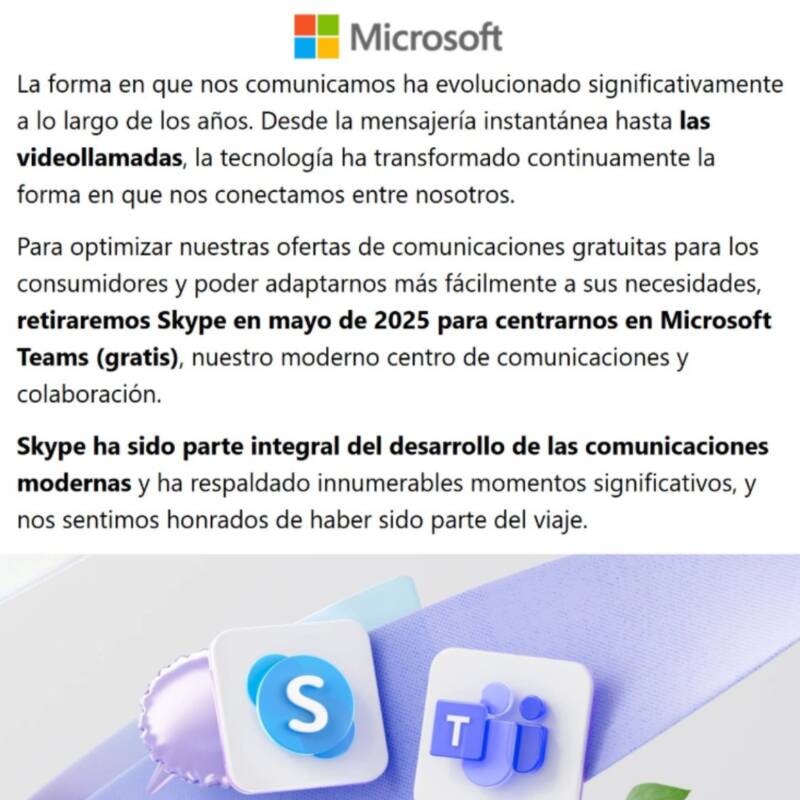 Comunicado de Microsoft