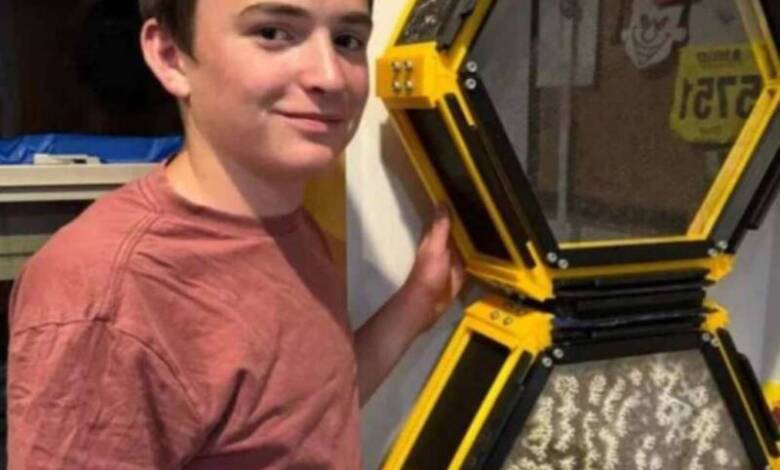 Con 13 años creó una colmena 3D que alberga más de 40 mil abejas