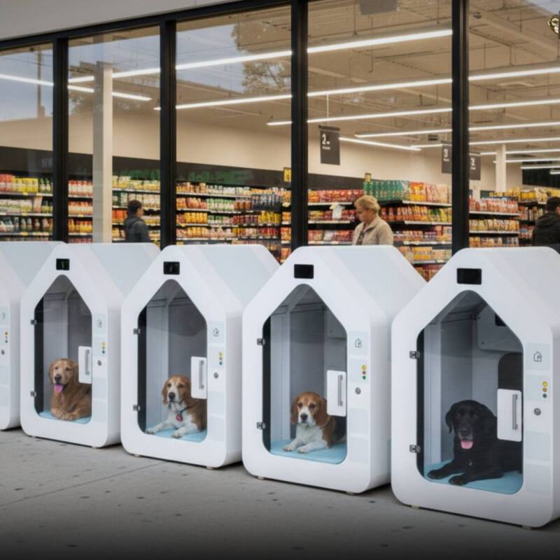 Alemania innova con cabinas inteligentes para que los perros esperen a sus dueños afuera de supermercados -
